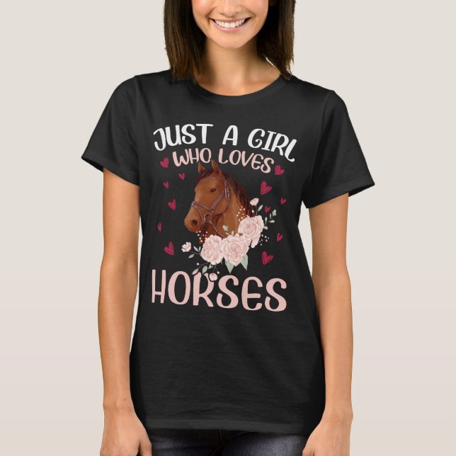 Bara en flicka som Kärlek Horses T Shirt (Framsida)