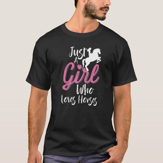 Bara en flicka som Kärlek Horses T Shirt (Framsida)