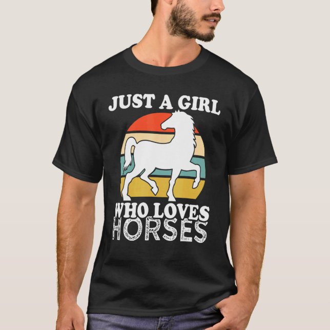 Bara en flicka som Kärlek Horses T Shirt (Framsida)