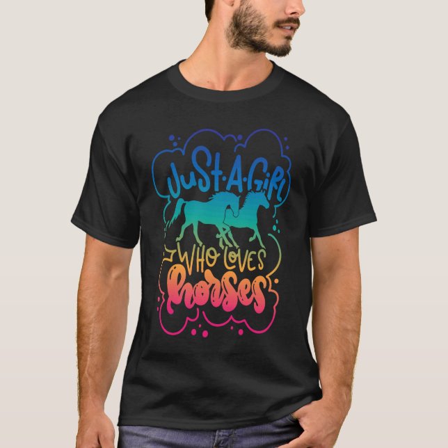 Bara en flicka som Kärlek Horses T Shirt (Framsida)