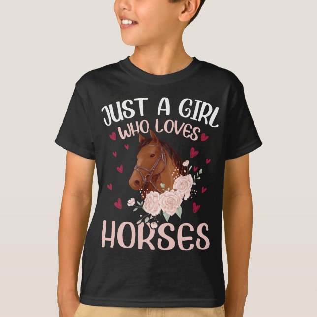 Bara en flicka som Kärlek Horses T Shirt (Framsida)