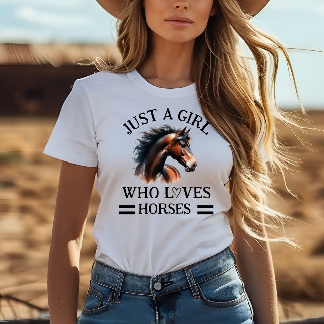 Bara en flicka som Kärlek Horses T Shirt (Skapare uppladdad)