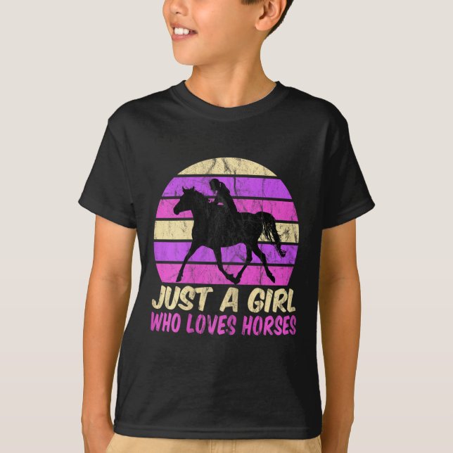 Bara en flicka som Kärlek Horses T Shirt (Framsida)