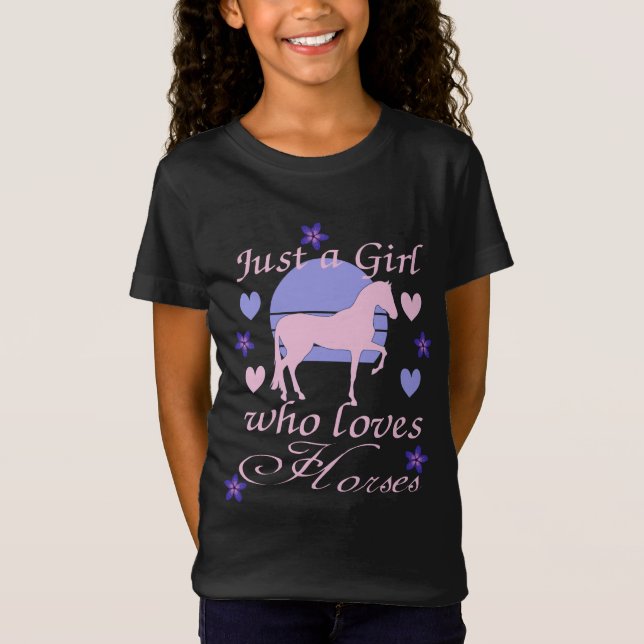 Bara en flicka som Kärlek Horses T-Shirt (Framsida)