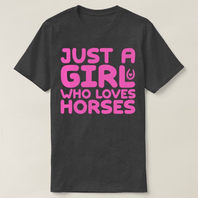 Bara en flicka som Kärlek Horses T Shirt (Design framsida)