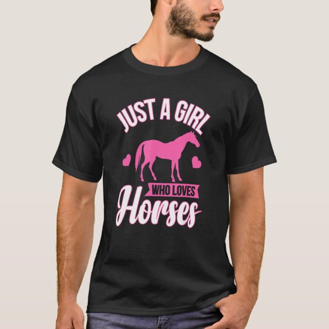 Bara en flicka som Kärlek Horses T Shirt (Framsida)