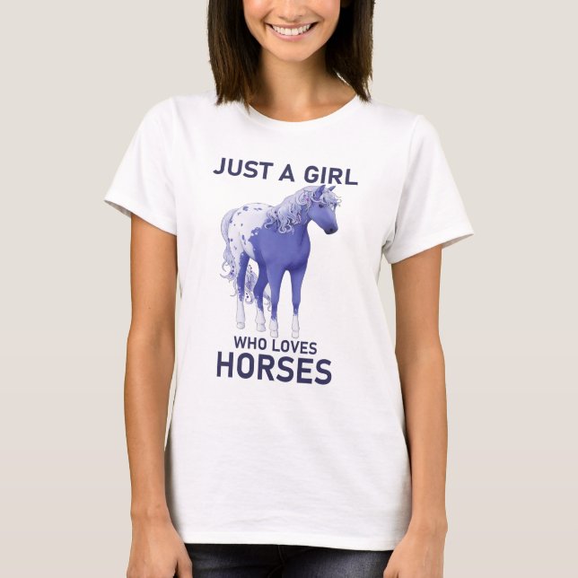 Bara en flicka som Kärlek Horses T Shirt (Framsida)