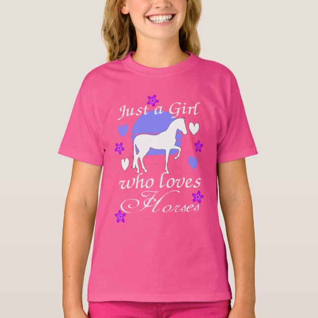 Bara en flicka som Kärlek Horses T Shirt (Framsida)