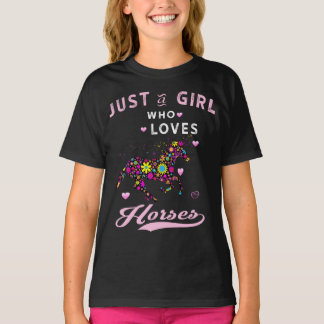 Bara en flicka som Kärlek Horses T Shirt Horse Wom