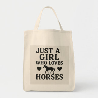 Bara en flicka som Kärlek Horses Tote Bag - Equest Tygkasse