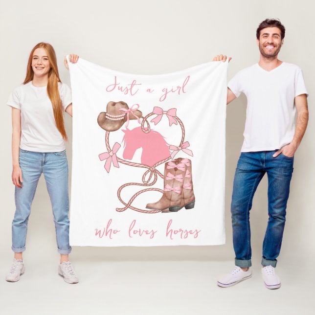 Bara en flicka som Kärlek Horses,Western,Rodeo, Ro Fleecefilt (På plats)