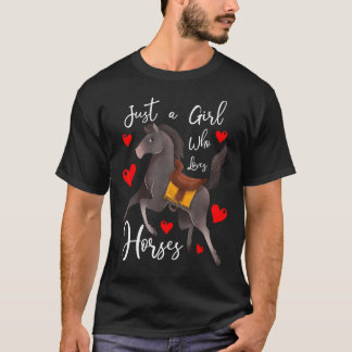 Bara en flicka som Kärlek Horses Women Riding 7 T Shirt