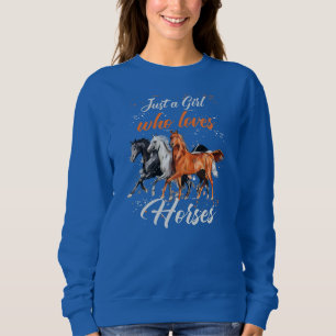 Bara en flicka som kärlek Horses Women Riding  T Shirt