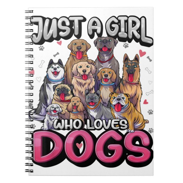 Bara en flicka som Kärlek Hundar är Puppy Hund äls Anteckningsbok (Framsidan)