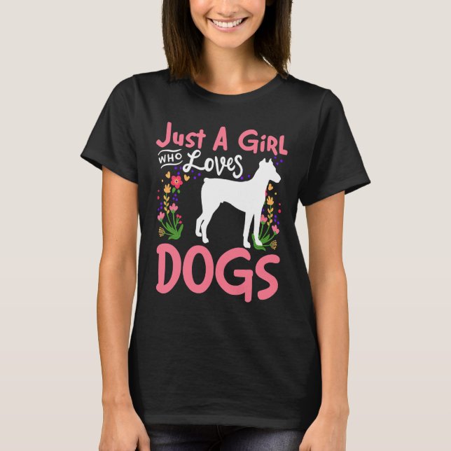 Bara en flicka som Kärlek Hundar Doberman 289 T Shirt (Framsida)