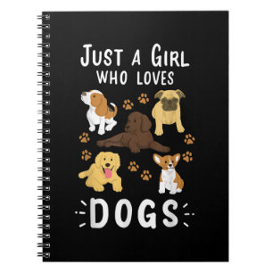 Bara en flicka som Kärlek Hundar Hund älskare Gift Anteckningsbok