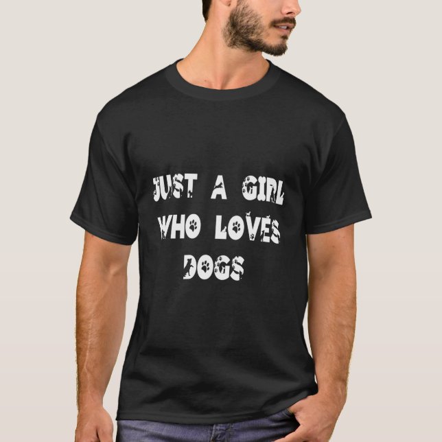 Bara en flicka som Kärlek Hundar Hund Silhouettes  T Shirt (Framsida)
