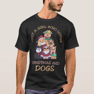 Bara en flicka som Kärlek Hundar jul T Shirt