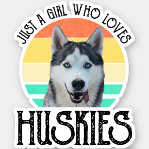 Bara en flicka som Kärlek Huskies Klistermärken