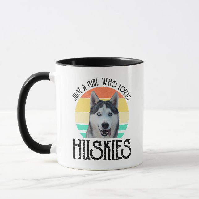 Bara en flicka som Kärlek Huskies Mugg (Vänster)
