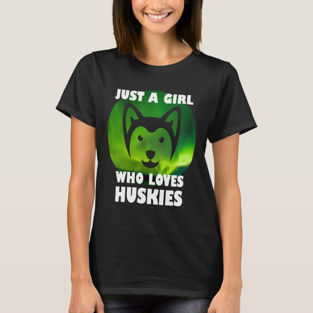 Bara en flicka som Kärlek Huskies Sunset Backgroun T Shirt (Framsida)