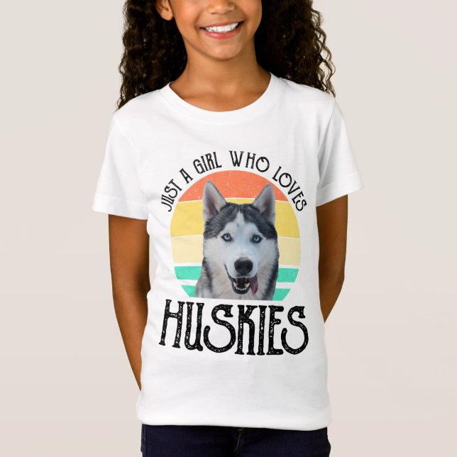 Bara en flicka som Kärlek Huskies T Shirt (Framsida)