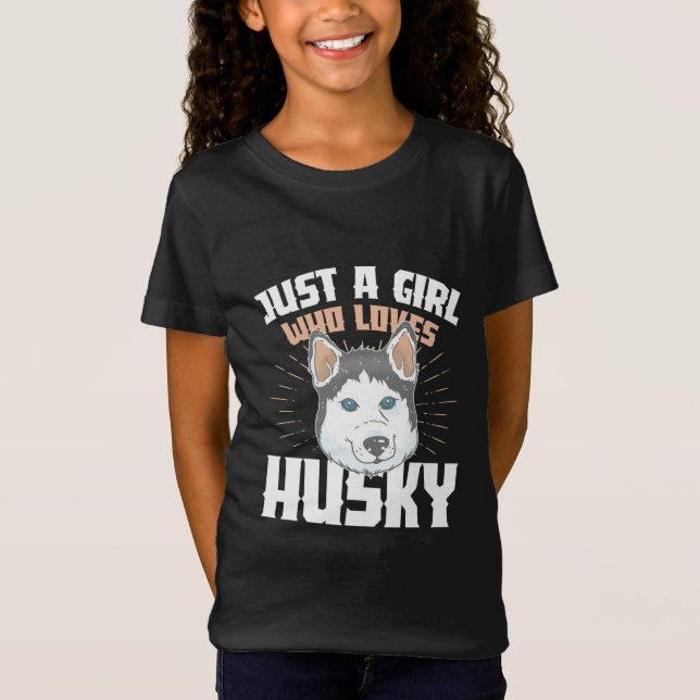 Bara en flicka som Kärlek Husky T Shirt (Framsida)