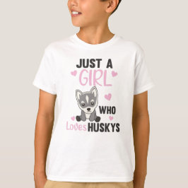 Bara en flicka som Kärlek Husky's Kawaii Hund Husk T Shirt