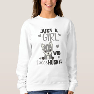 Bara en flicka som Kärlek Husky's Kawaii Hund Husk T Shirt