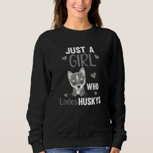 Bara en flicka som Kärlek Husky's Kawaii Hund Husk T Shirt