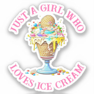 Bara en flicka som Kärlek Ice Cream Klistermärken
