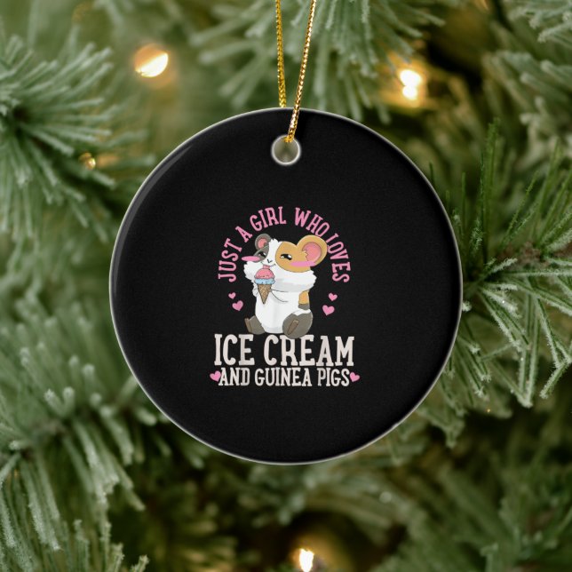 Bara en flicka som Kärlek Ice Cream och Guinea Gri Julgransprydnad Keramik (Träd)