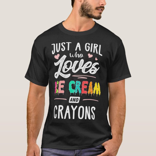 Bara en flicka som Kärlek Ice Cream och Kritor Gif T Shirt (Framsida)