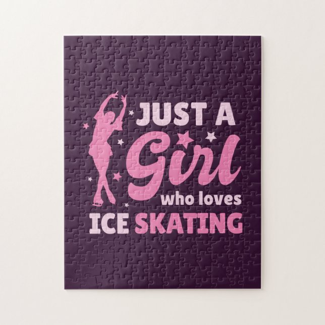 Bara en flicka som Kärlek Ice Skating Pussel (Vertikal)