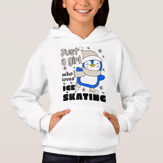 Bara en flicka som Kärlek Ice Sking Blue T Shirt (Framsida)