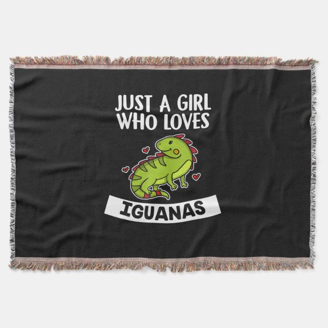 Bara en flicka som Kärlek Iguanas Cute Lizard Igua Filt (Framsidan)