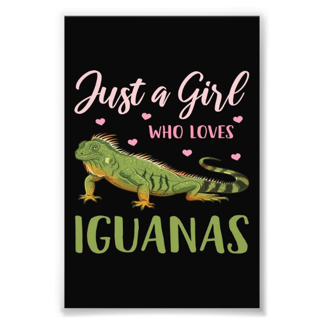 Bara en flicka som Kärlek Iguanas Fototryck (Framsidan)