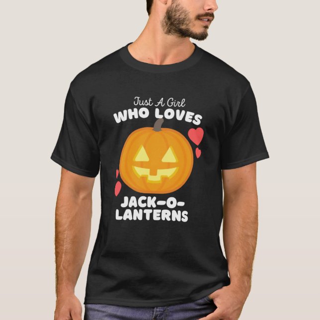 Bara en flicka som Kärlek Jack o lantern Cute Girl T Shirt (Framsida)