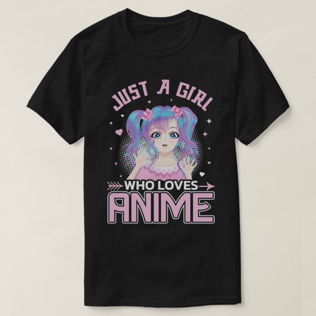 Bara en flicka som Kärlek japansk Tecknad 1 T Shirt (Design framsida)