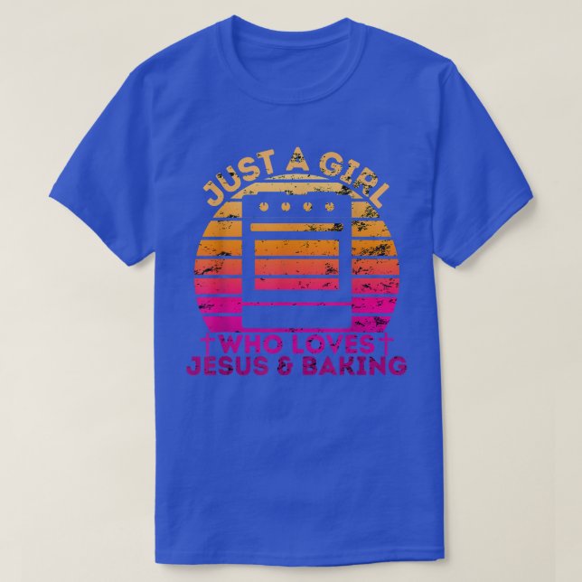 Bara en flicka som Kärlek Jesus och Baking 2127 T Shirt (Design framsida)