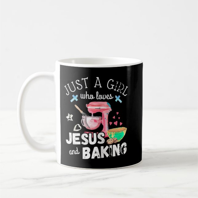 Bara en flicka som Kärlek Jesus och Baking - Lusny Kaffemugg (Vänster)