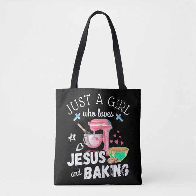 Bara en flicka som Kärlek Jesus och Baking - Lusny Tygkasse (Framsida)