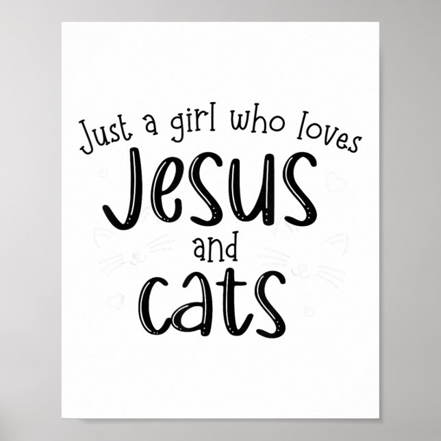 Bara en flicka som Kärlek Jesus och Cats Christian Poster (Framsidan)