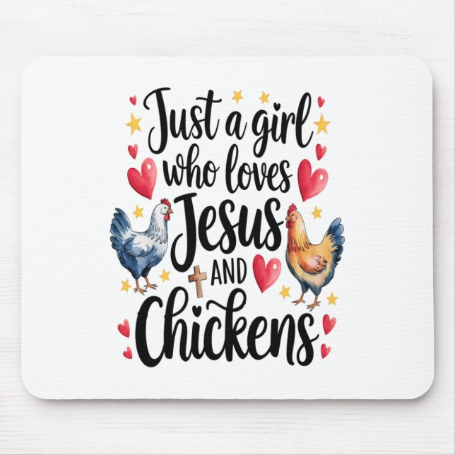 Bara en flicka som Kärlek Jesus och Chickens lantb Musmatta (Framsidan)