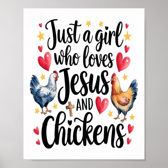 Bara en flicka som Kärlek Jesus och Chickens lantb Poster (Framsidan)