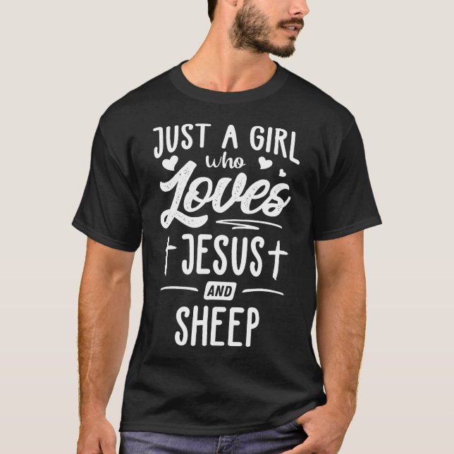 Bara en flicka som Kärlek Jesus och får kvinnor so T Shirt (Framsida)