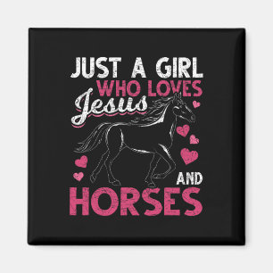 Bara en flicka som Kärlek Jesus och hästar Kristus Magnet