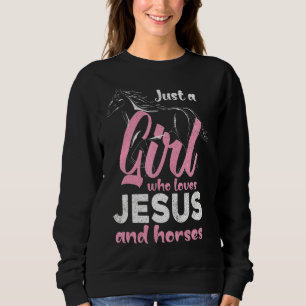 Bara en flicka som Kärlek Jesus och hästar Women H T Shirt