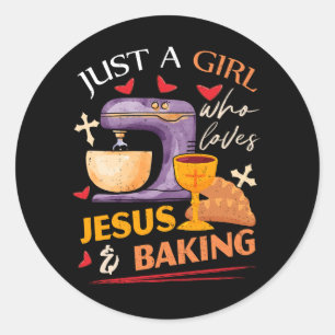 Bara en flicka som Kärlek Jesus och som gör Christ Runt Klistermärke
