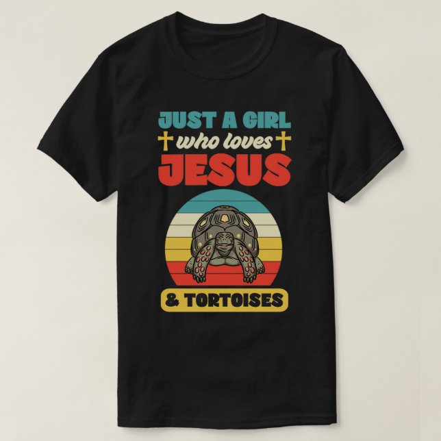 Bara en flicka som Kärlek Jesus och Tortoises Funn T Shirt (Design framsida)